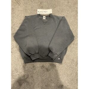 Vintage 90s Russell Athletic Blank Gray Crewneck Sweatshirt Large